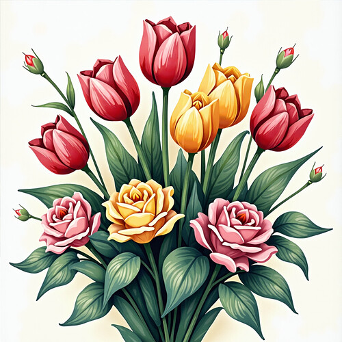 Roses limited impressionist Style Prompt by Artistly