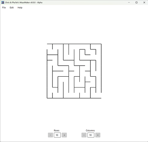 MazeMaker v000 - Rows10 Columns 10